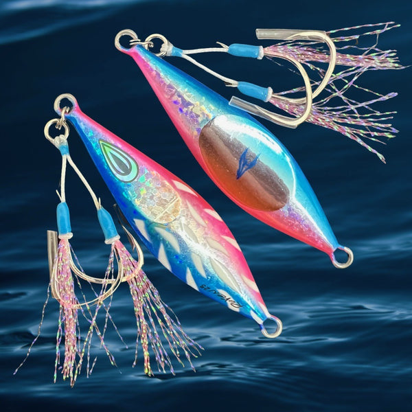 Oceans Legacy Micro Slow Roven Jig 10g Blue Pink Silver