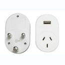 OSA Brands Travel Adaptor With USB Large Pin - South Africa, India & More