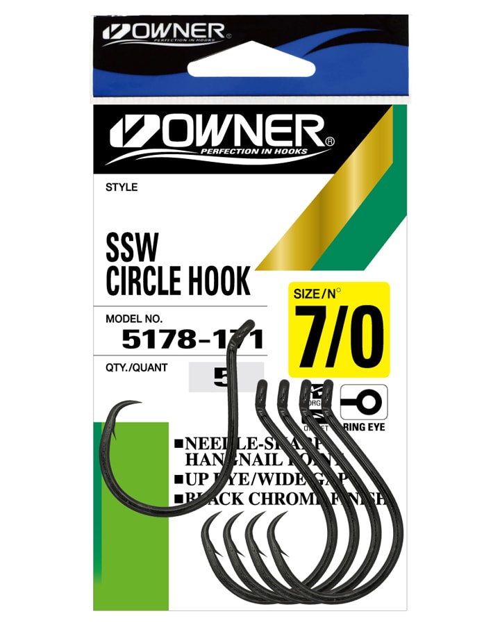 Owner SSW Circle Hooks 7/0 5pce