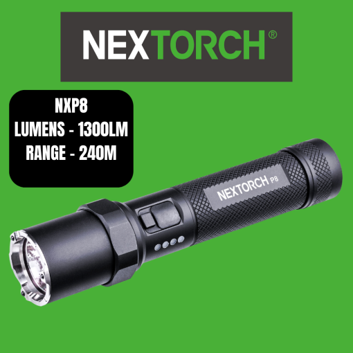 Nextorch P-Series Rechargeable High Output Torch - 5 Modes (NXP8)