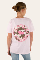 Ringers Western Kids Signature Bull Classic T-Shirt - Barely Pink / Cow Print