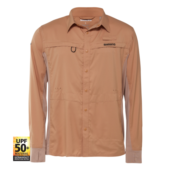 Shimano Pro Stretch Vented Long Sleeve Shirt Burnt Orange