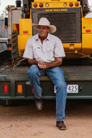 Ringers Western Mens Pack Saddle Short Sleeve Half Button Work Shirt - Beige