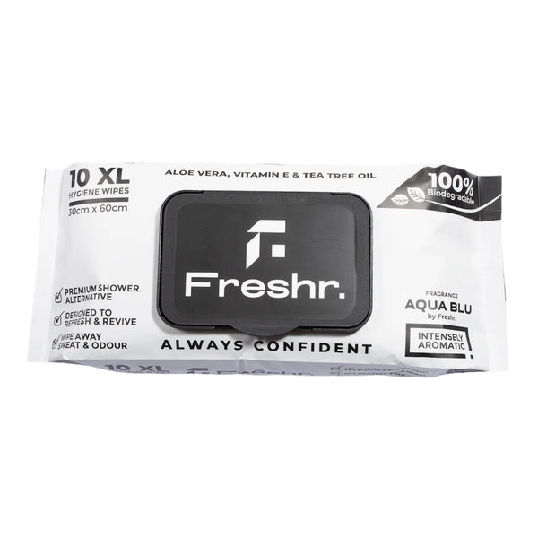 Freshr XL Hygiene Wipes (Aqua Blú) - 1 Pack (10pcs)