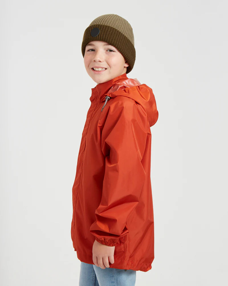 XTM Performance Kids Stash 2L Packable Rain Jacket - Burnt Orange