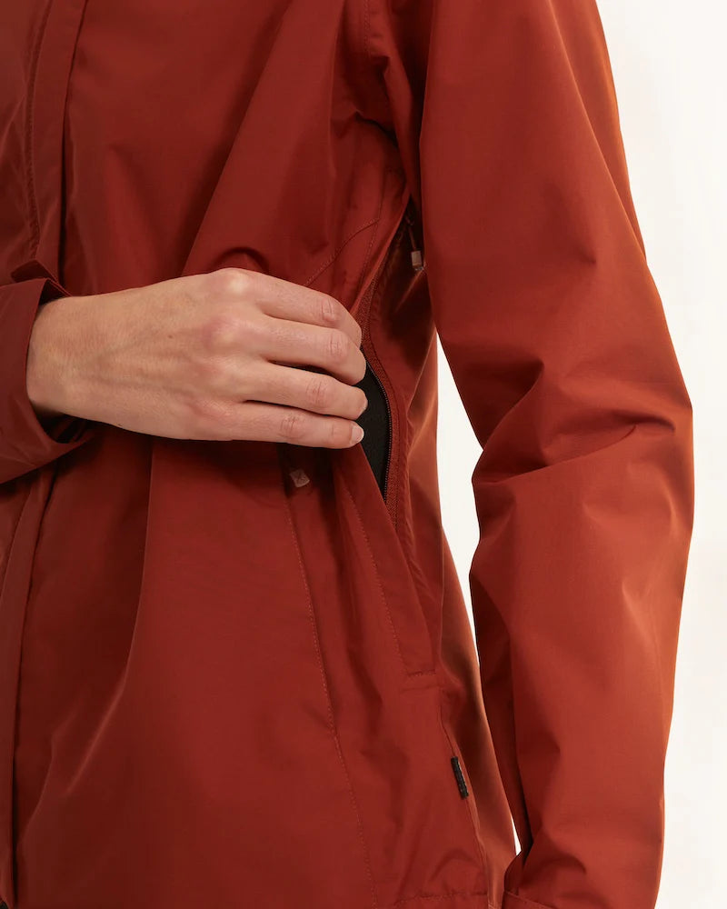 XTM Performance Womens Takayna Premium Packable Waterproof Rain Jacket - Brick