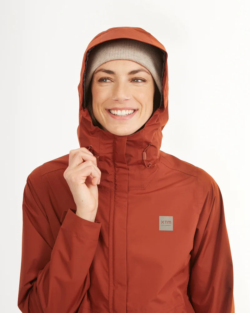 XTM Performance Womens Takayna Premium Packable Waterproof Rain Jacket - Brick