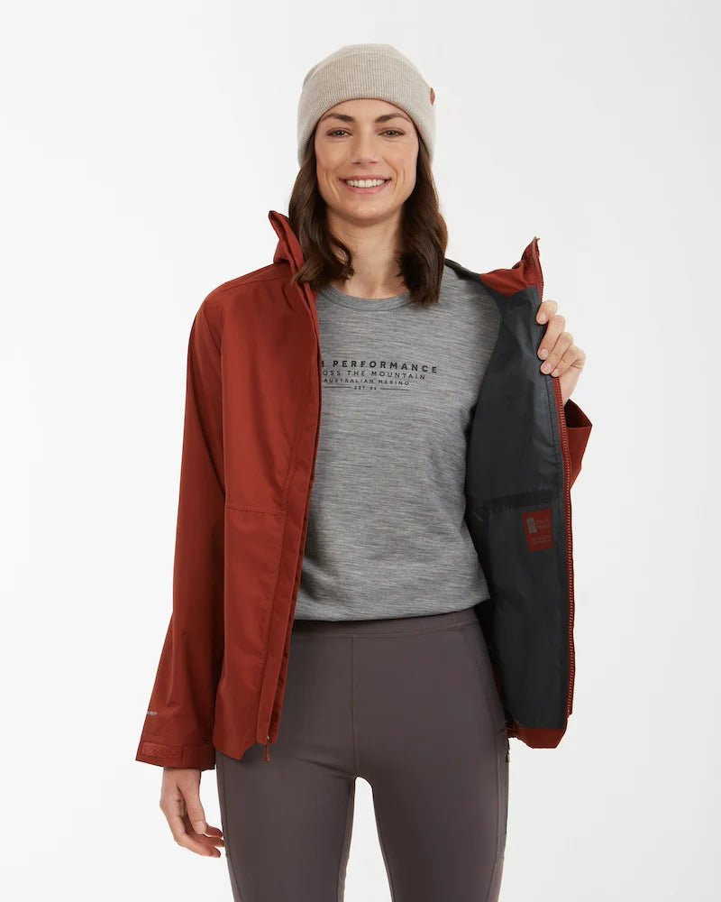 XTM Performance Womens Takayna Premium Packable Waterproof Rain Jacket - Brick