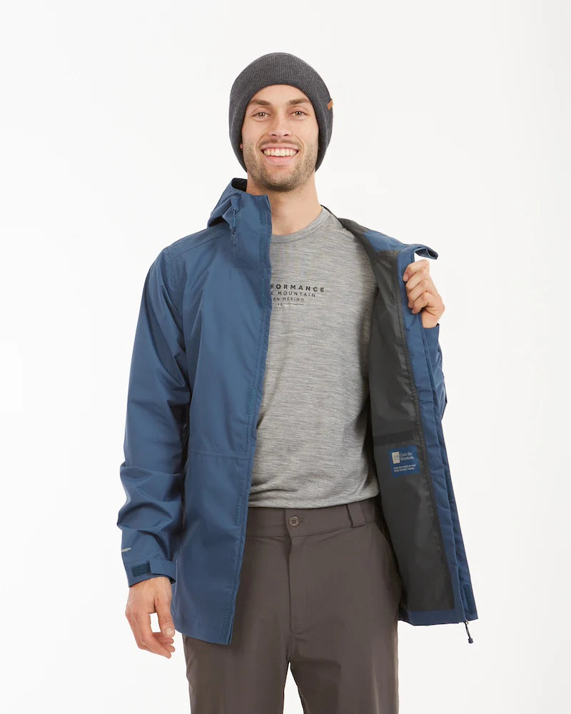 XTM Performance Mens Takayna Premium Packable Waterproof Rain Jacket - Slate Blue