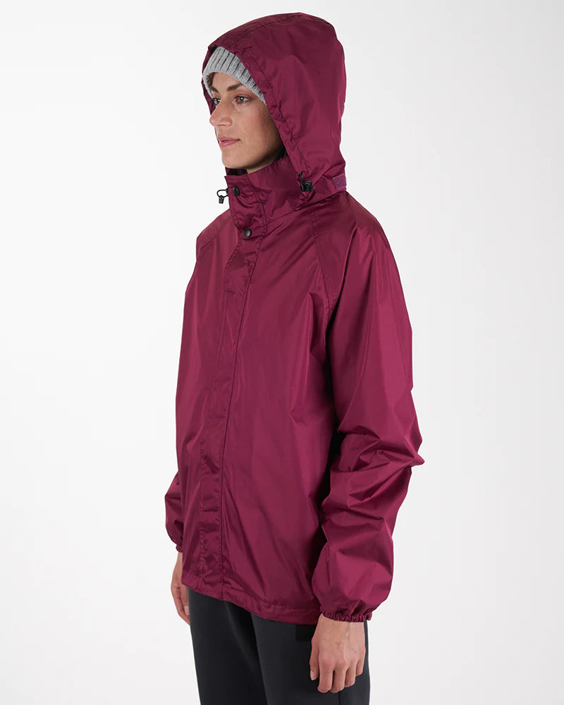 XTM Stash II Unisex Adult Stashable Rain Jacket - Burgundy