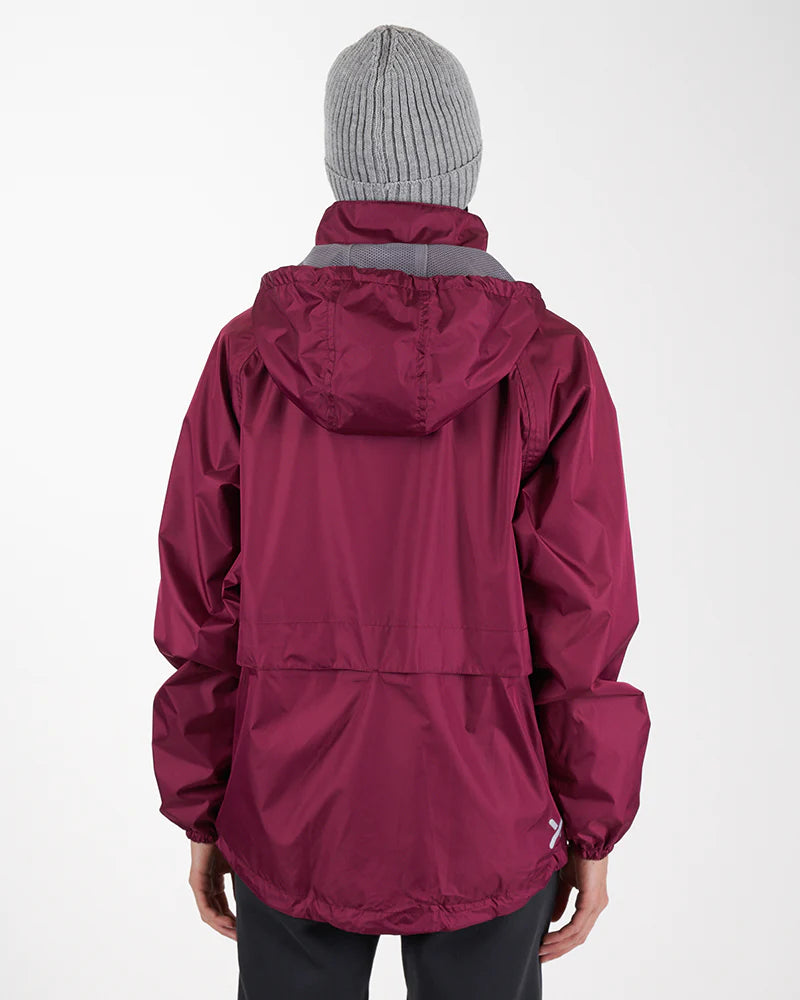 XTM Stash II Unisex Adult Stashable Rain Jacket - Burgundy