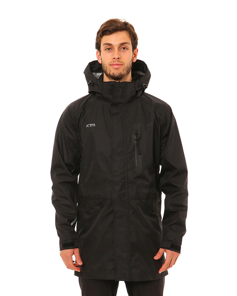 XTM Unisex Innisfail Tri-Layer 3/4 Length Rain Jacket - Black