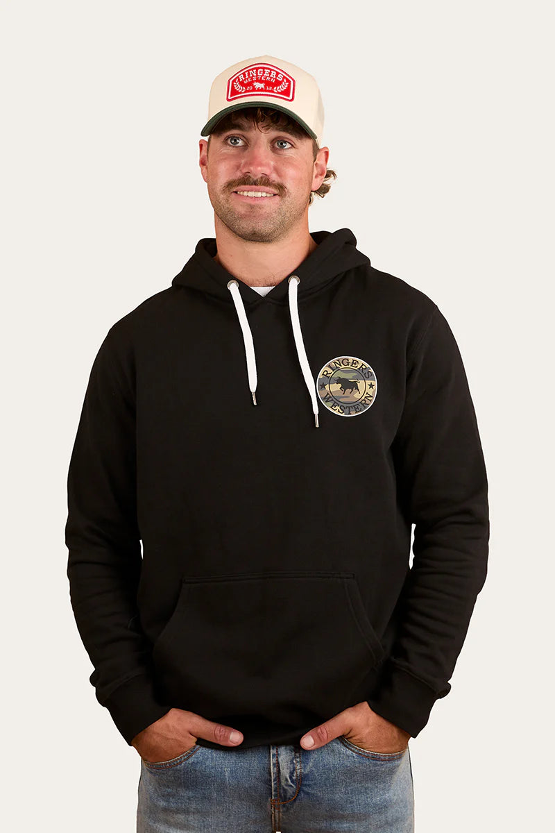 Ringers Western Men's Signature Bull Pullover Hoodie - Black/Camo