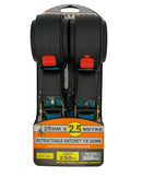 Monkey Grip Semi Retractable Ratchet Tie Down Strap (25mm/2.5m) - 2 x Straps