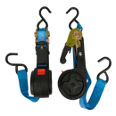 Monkey Grip Semi Retractable Ratchet Tie Down Strap (25mm/2.5m) - 2 x Straps