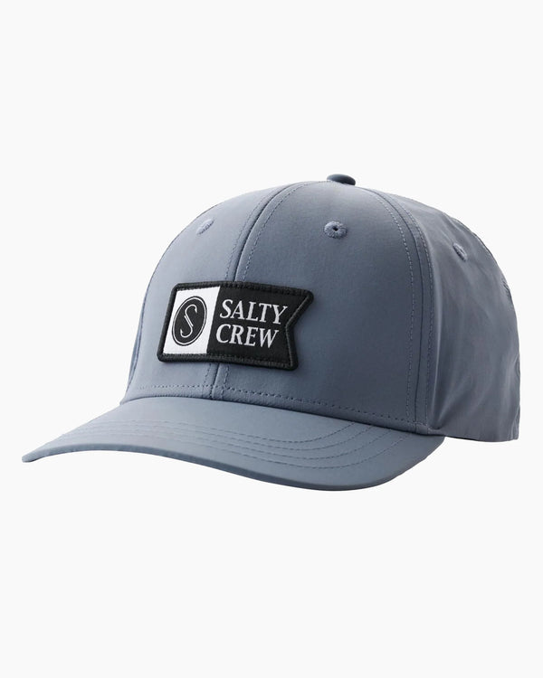 Salty Crew Alpha Flag Elastic 6 Panel Cap Hat (Small/Medium) - Dusty Blue