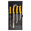 SICUT 4 Piece Premium German Steel Fisherman Knife Package - Yellow Handle
