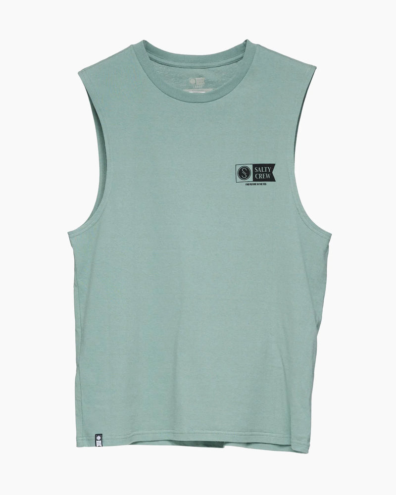 Salty Crew Snap Attack Muscle Shirt - Moss