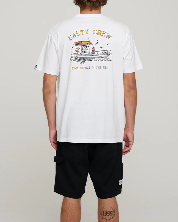 Salty Crew Fish On Standard Short Sleeve Tee - White