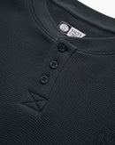Salty Crew Cast Off Waffle Long Sleeve Henley - Coal