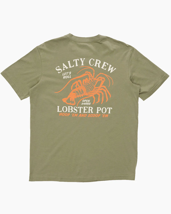 Salty Crew Lobster Pot Premium Short Sleeve Tee - Dusty Olive