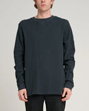 Salty Crew Daybreak Thermal Crew Waffle Fleece Jumper - Coal