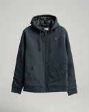 Salty Crew Anchor Quilted Fleece Zip Front Hooded Jumper - Coal/Black