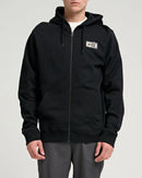 Salty Crew Topstitch Fleece Zip Front Hoodie Jumper - Black