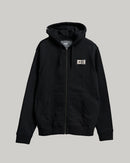 Salty Crew Topstitch Fleece Zip Front Hoodie Jumper - Black