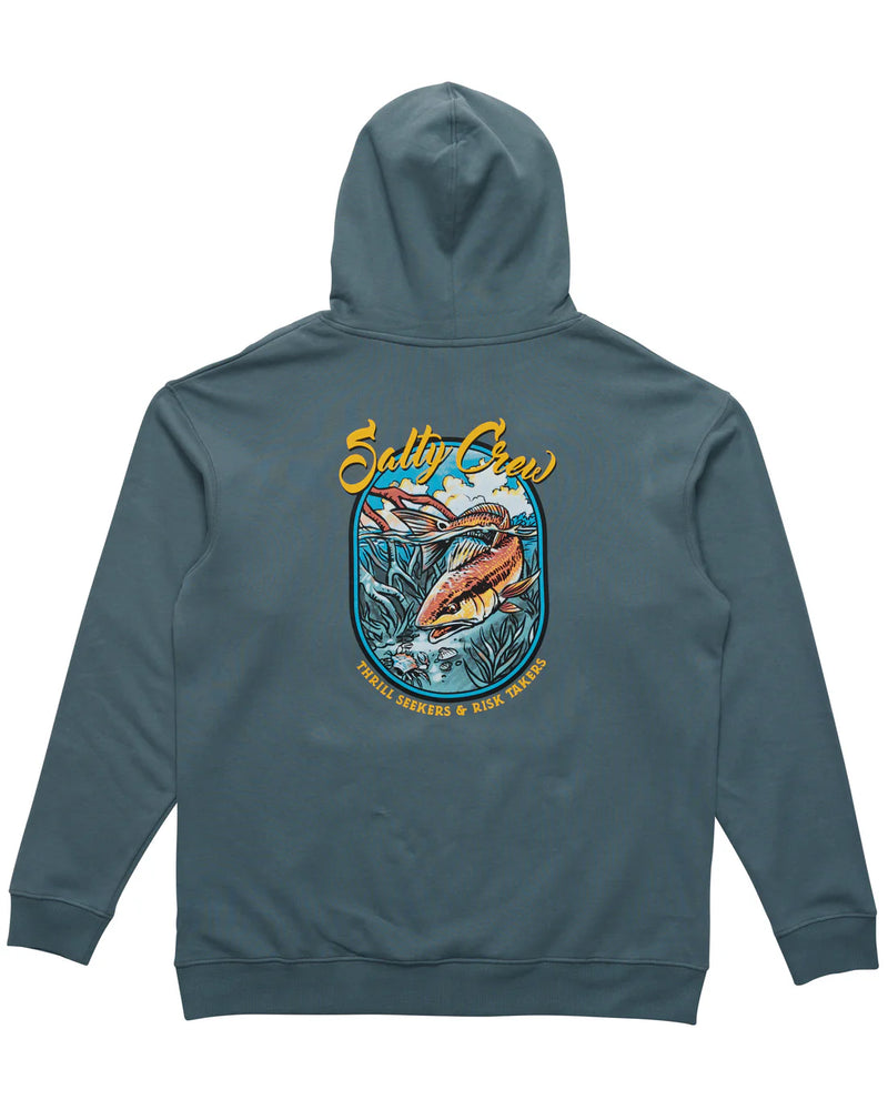 Salty Crew Red Fish Mid weight Fleece Hood - Storm