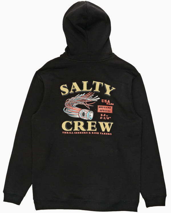 Salty Crew Lure Midweight Fleece Hood - Black