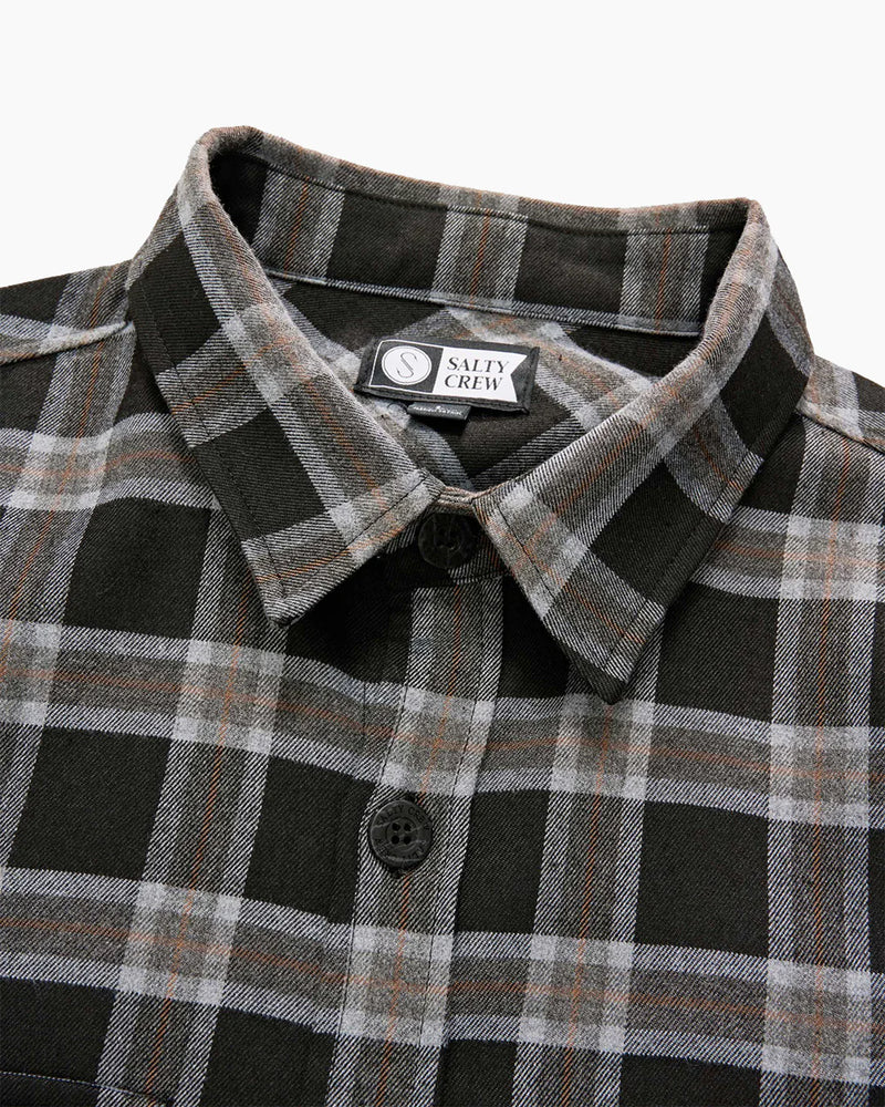 Salty Crew Fathom Check Long Sleeve Shirt - Black