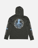 Salty Crew Long Sleeve Tentacles Hooded Sunshirt with Face Sheild Mask - Vintage Black
