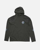 Salty Crew Long Sleeve Tentacles Hooded Sunshirt with Face Sheild Mask - Vintage Black