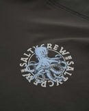 Salty Crew Long Sleeve Tentacles Hooded Sunshirt with Face Sheild Mask - Vintage Black