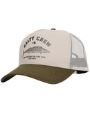 Salty Crew Wahoo Stamp 5 Panel Trucker Cap - Bone/Olive