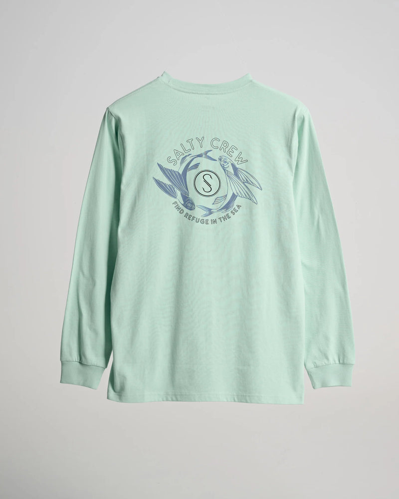 Salty Crew Women's Fin & Yang Boyfriend Long Sleeve Tee/Shirt - Jade