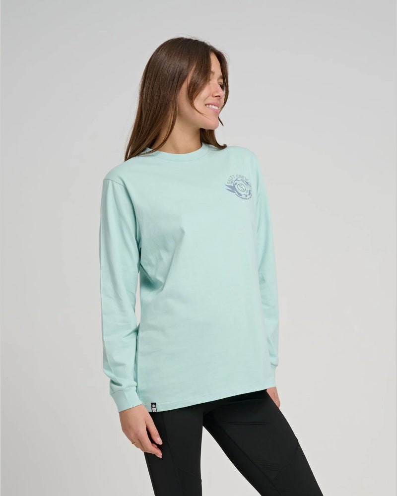 Salty Crew Women's Fin & Yang Boyfriend Long Sleeve Tee/Shirt - Jade