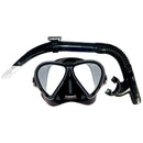 Mirage Adult Stealth Silicone Mask and Snorkel Set - Black