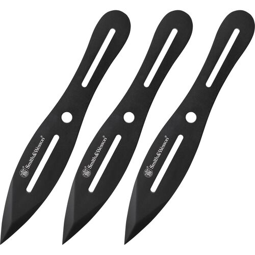 Smith & Wesson Bullseye 8" Throwing Knives with Sheath (3 Piece) - Black