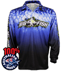 BigFish Kid's Scales Fishing Shirt - Blue