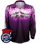 BigFish Kid's Scales Fishing Shirt - Purple