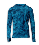 Scales Topo Hooded Performance Long Sleeve Shirt - Blue