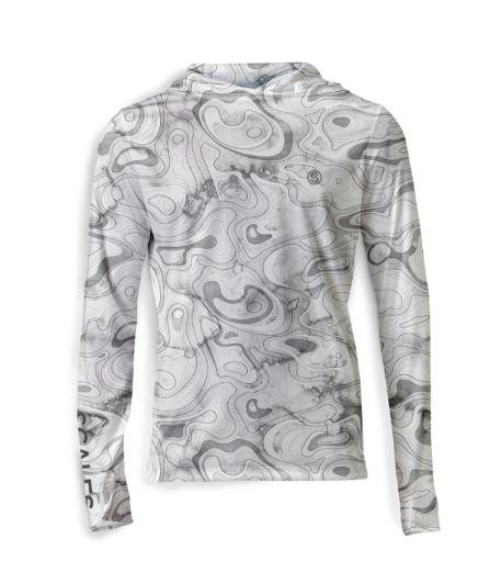 Scales Topo Hooded Performance Long Sleeve Shirt - Grey