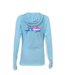 Scales Women's Mahi Slam Hooded Performance Shirt - Light Blue