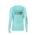 Scales Women's Dorado Hooded Performance Long Sleeve Shirt - Seafoam
