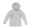 Scales Youth Bonanza Hooded Performance Long Sleeve Shirt - Light Grey