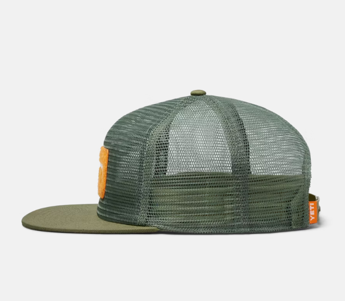 Yeti Flat Brim Mesh Hat - Olive