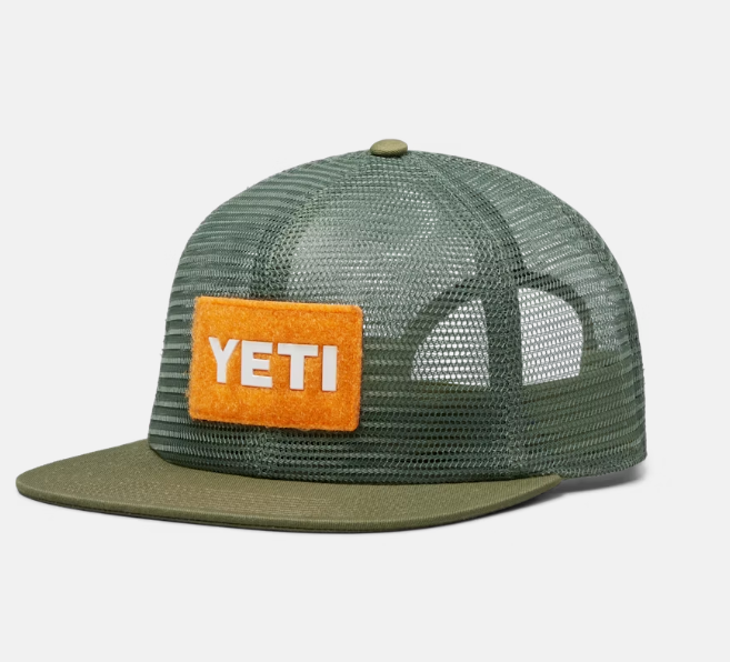 Yeti Flat Brim Mesh Hat - Olive