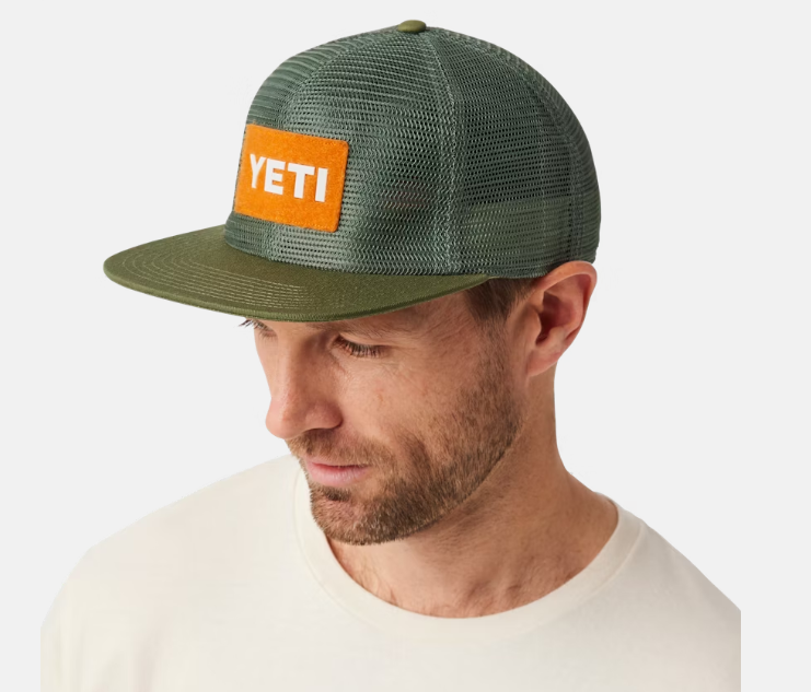 Yeti Flat Brim Mesh Hat - Olive